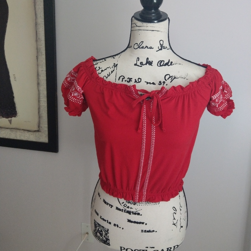 Hot Kiss crop top, Red, Size M